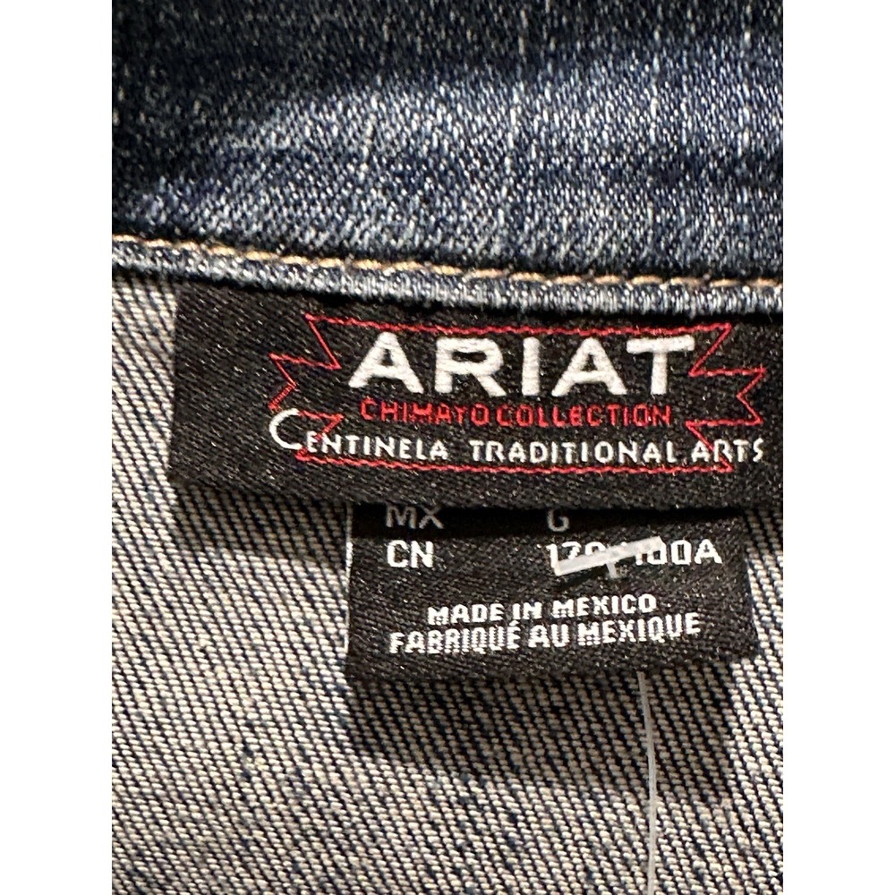 Ariat Women's Medium Chimayo Aztec & Burbank Denim Jacket Distressed NWOT - Picture 4 of 7